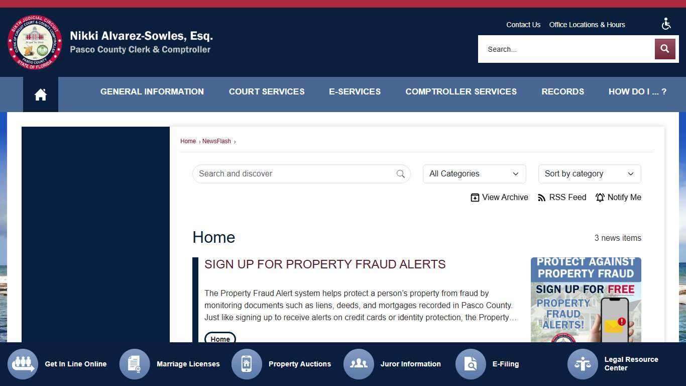 News Flash • Pasco County Clerks, FL