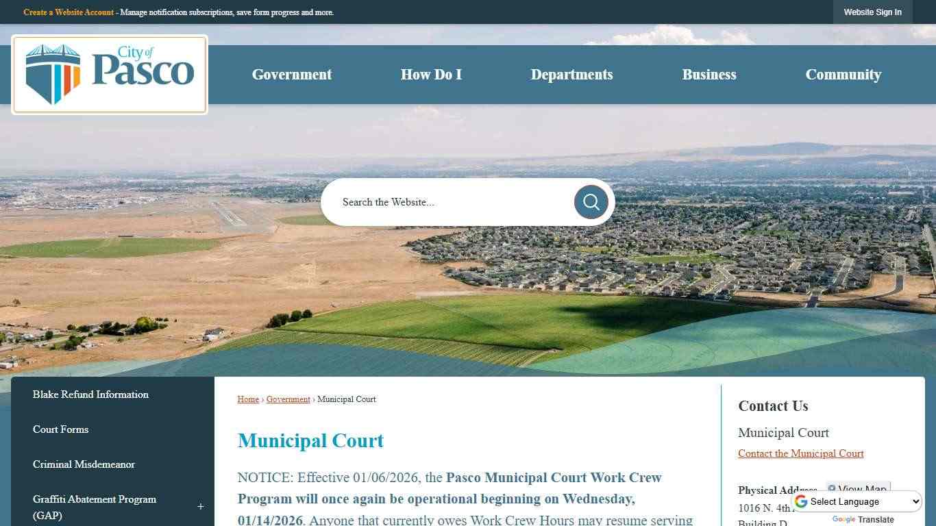 Municipal Court | Pasco, WA - Official Website